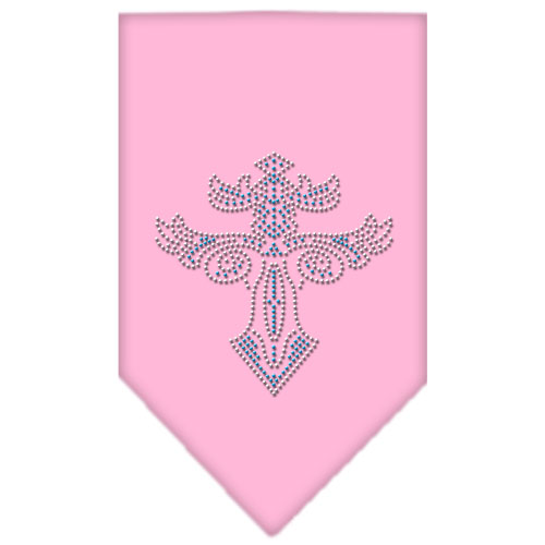 Warriors Cross Rhinestone Bandana Light Pink Large